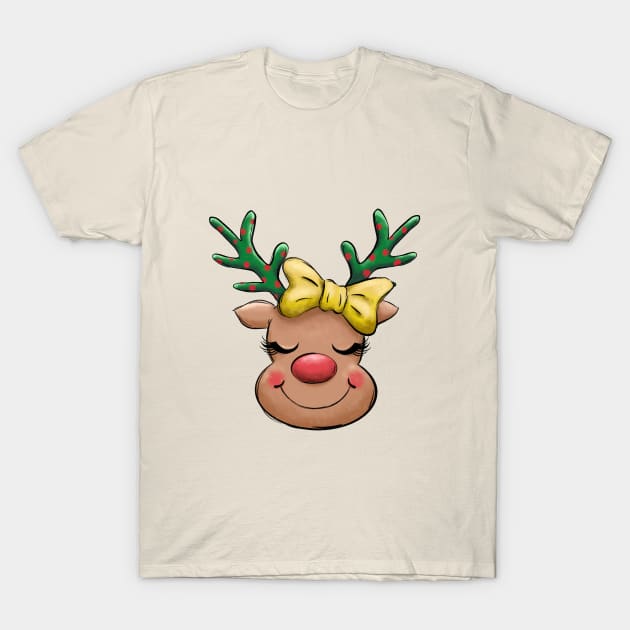 Baby Deer Christmas T-Shirt by Nessanya